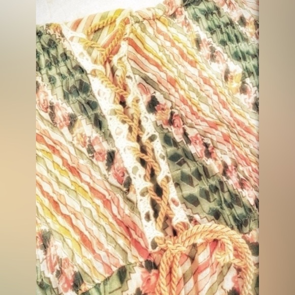 VINTAGE 70s Jody T of CA Maxi Dress Green and pink Size 9 (w) - Picture 4 of 6